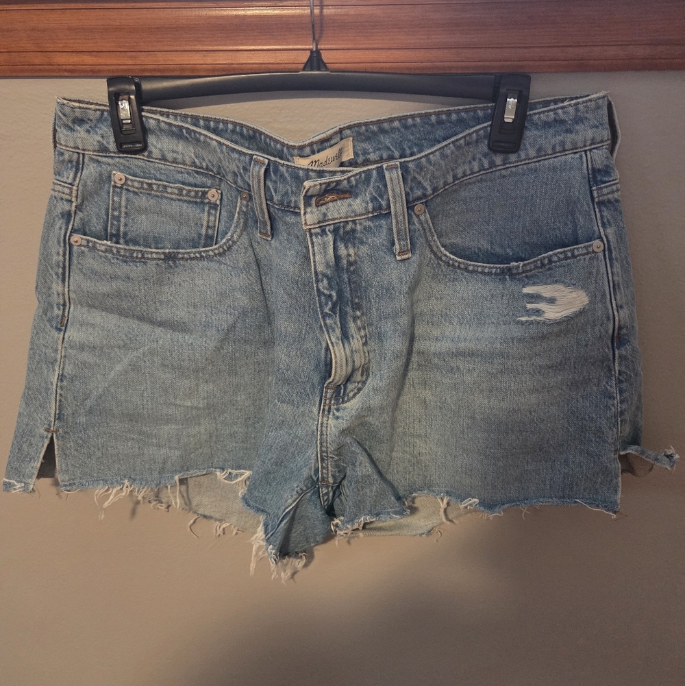 Madewell Light Blue Distressed Jean Shorts